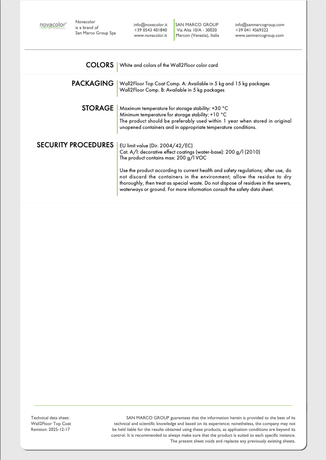 Wall2floor Topcoat (Regular grain)