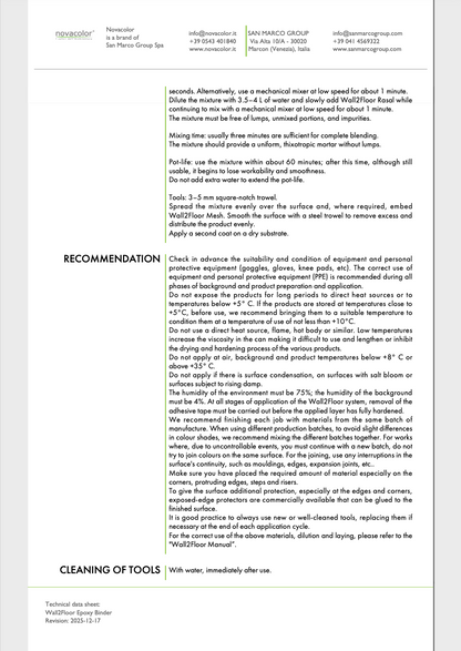 Wall2Floor Epoxy Binder