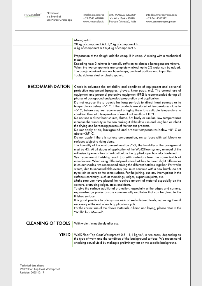 Wall2floor Waterproof