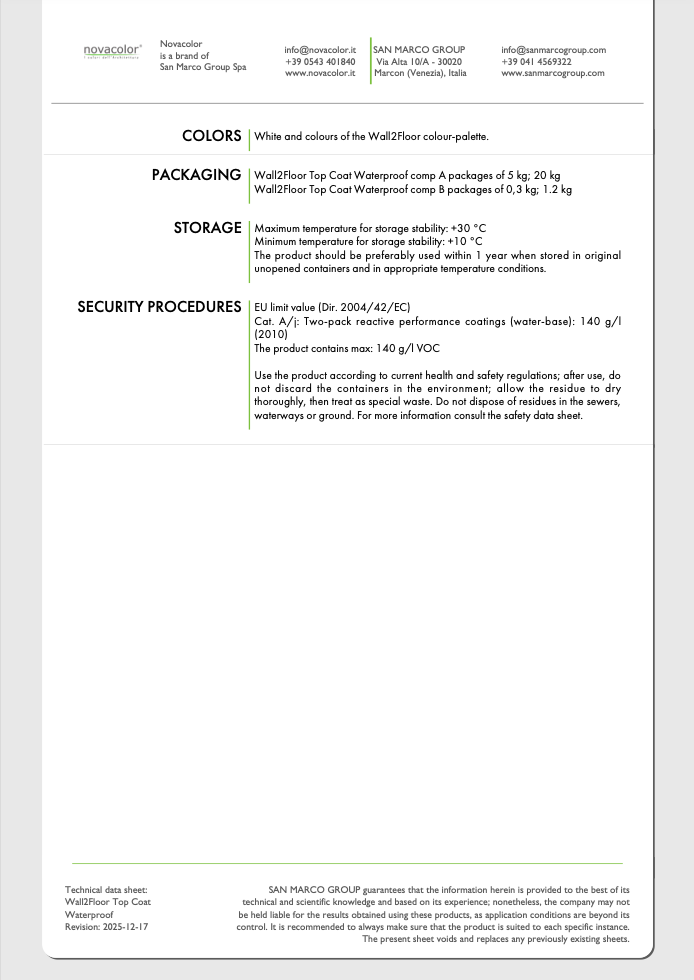 Wall2floor Waterproof