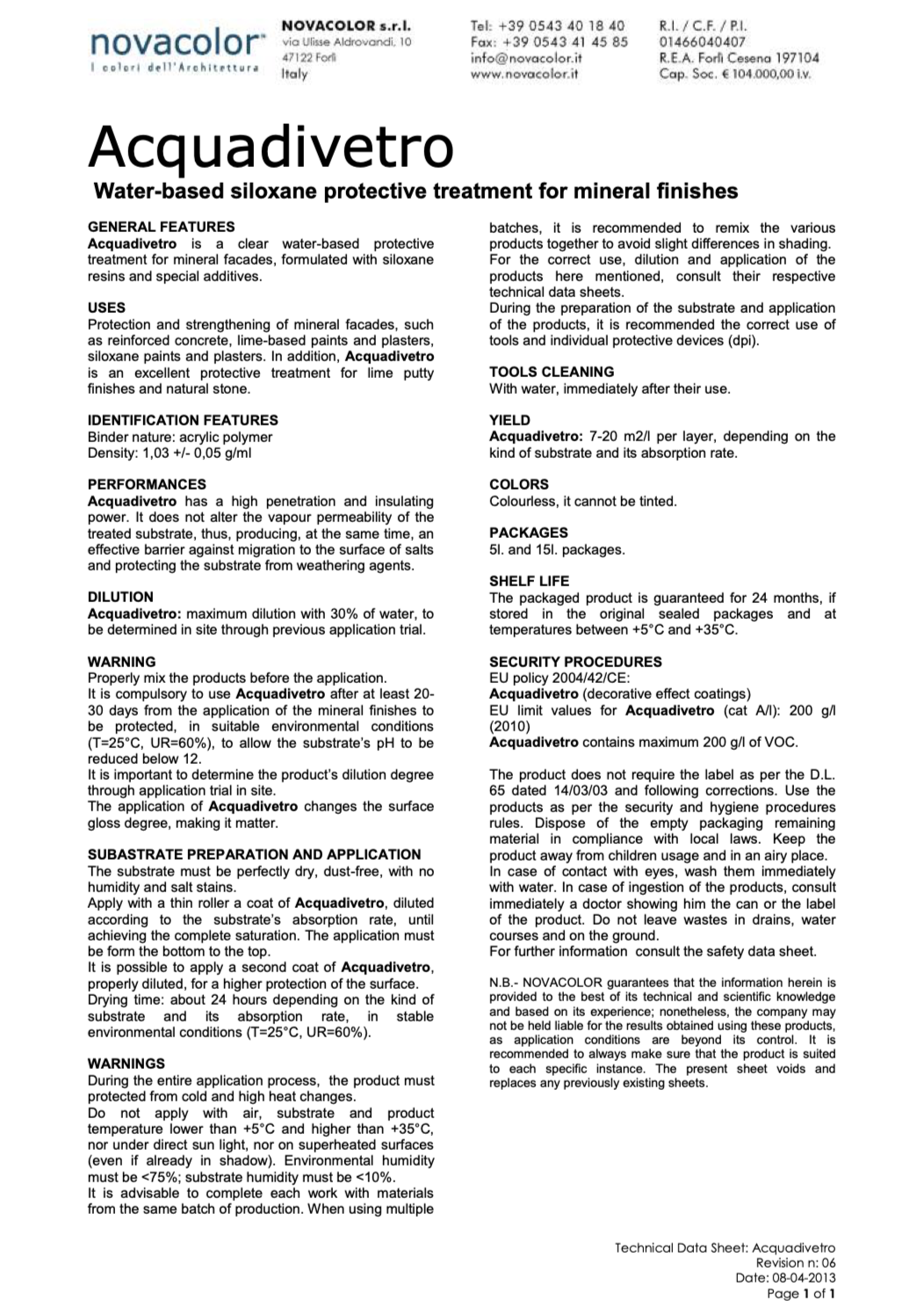 Acquadivetro