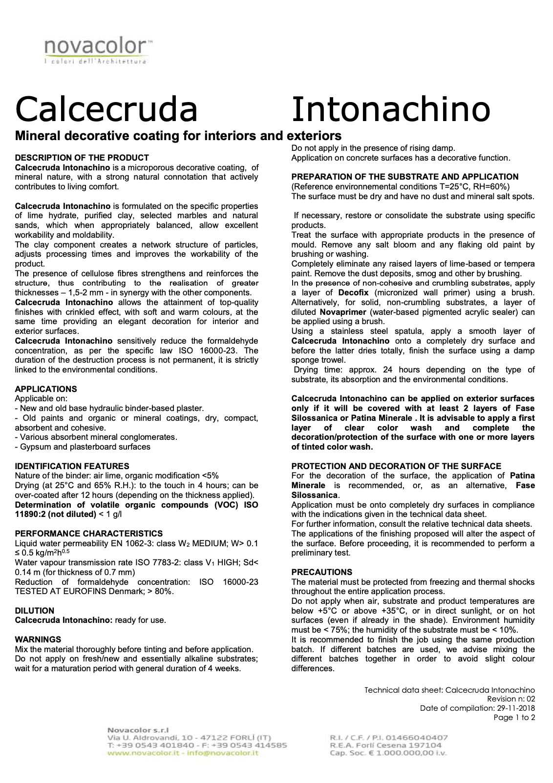 CalceCruda Intonachino
