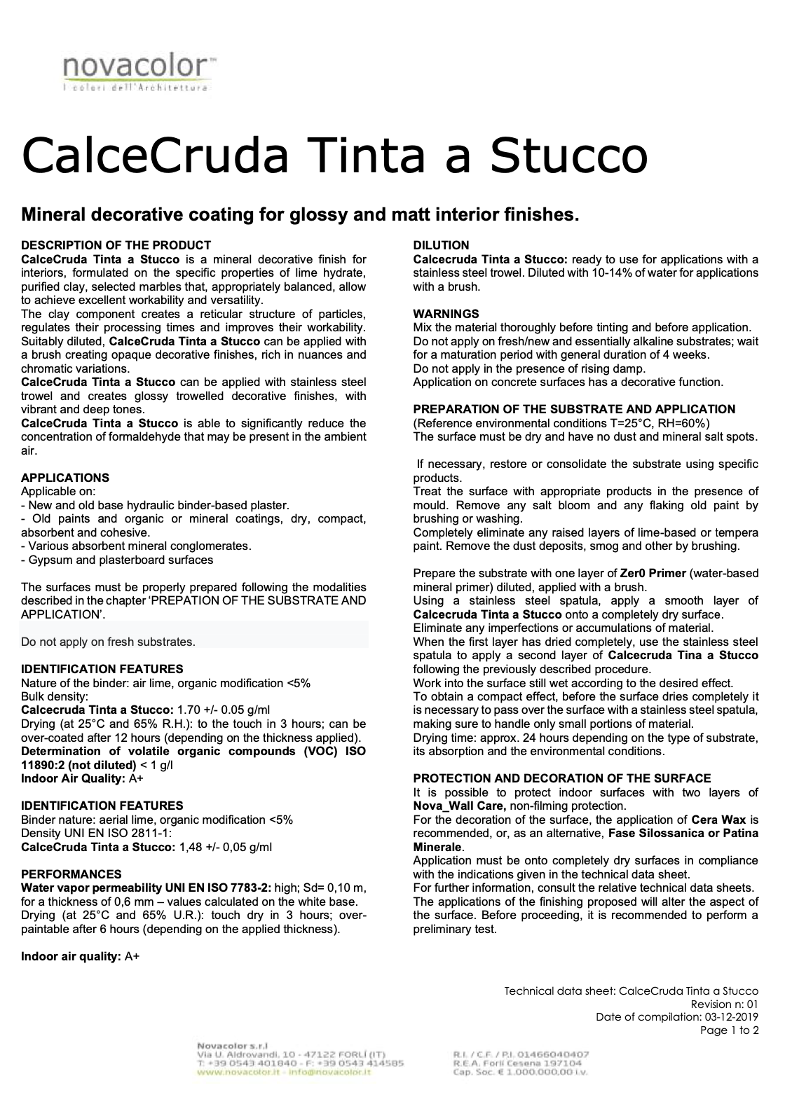 Calcecruda Tinta a Stucco
